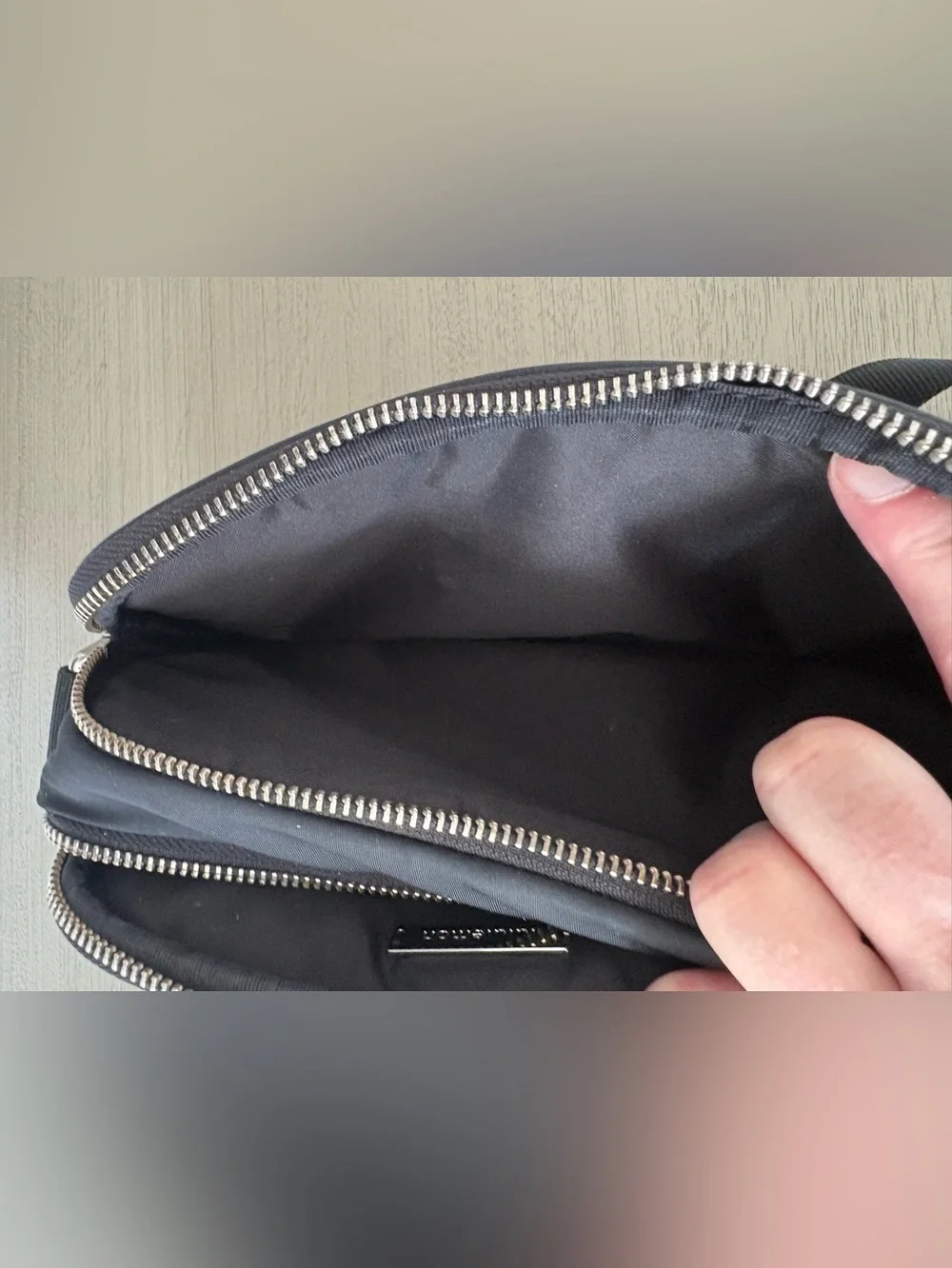 lululemon athletica Black Crossbody Camera Bag with Silver Hardware. 2L